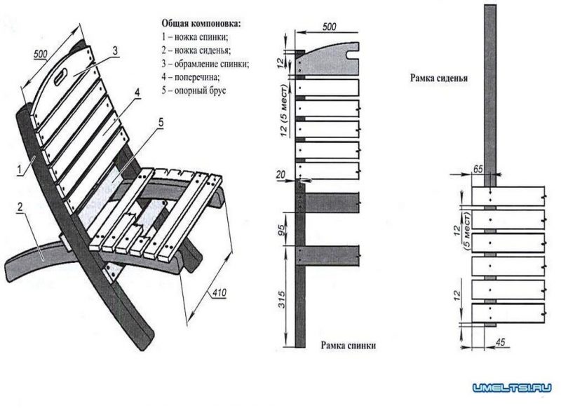 Кресло садовое своими руками размеры