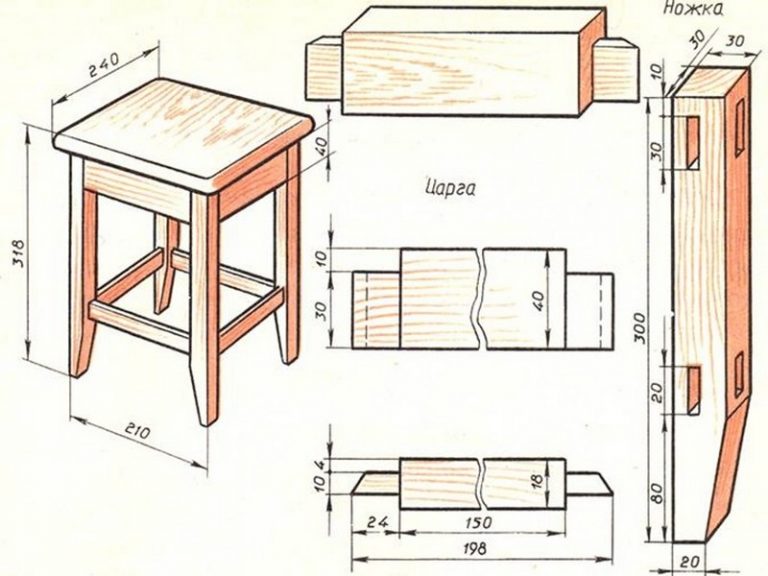 Чертеж табурета 6 класс