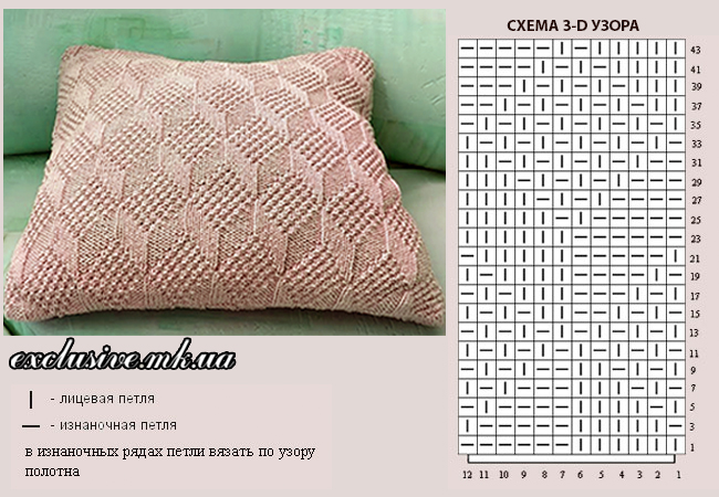 Вязаные подушки спицами: интересные идеи фото и описание